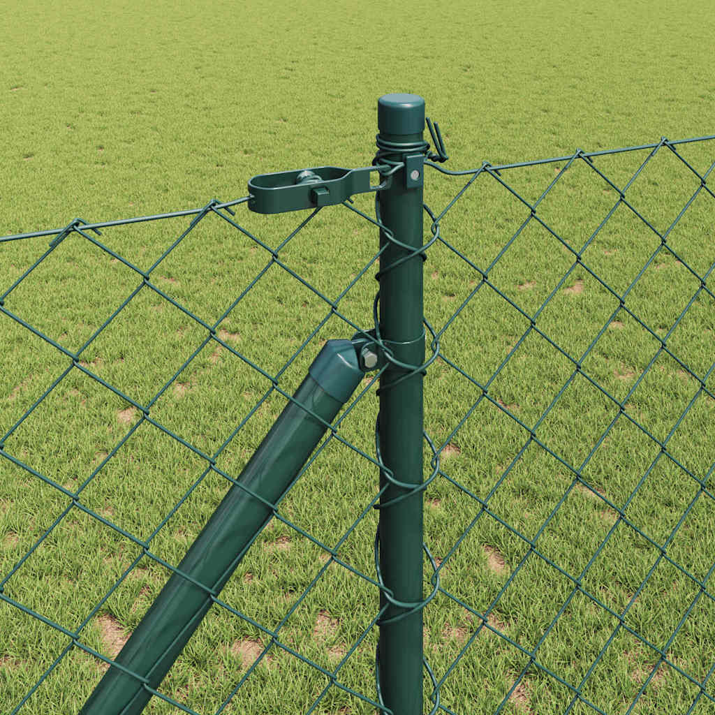 vidaXL Zaunpfosten Grün 25 x 1,2 m (60 x 60 mm Netz) Stahl und PVC