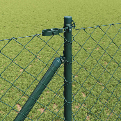 vidaXL Zaunpfosten Grün 25 x 1,2 m (60 x 60 mm Netz) Stahl und PVC