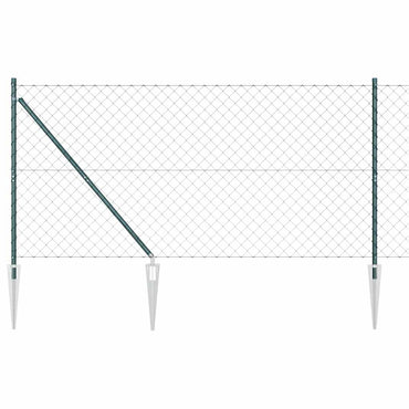 vidaXL Zaunpfosten Grün 25 x 1,2 m (60 x 60 mm Netz) Stahl und PVC