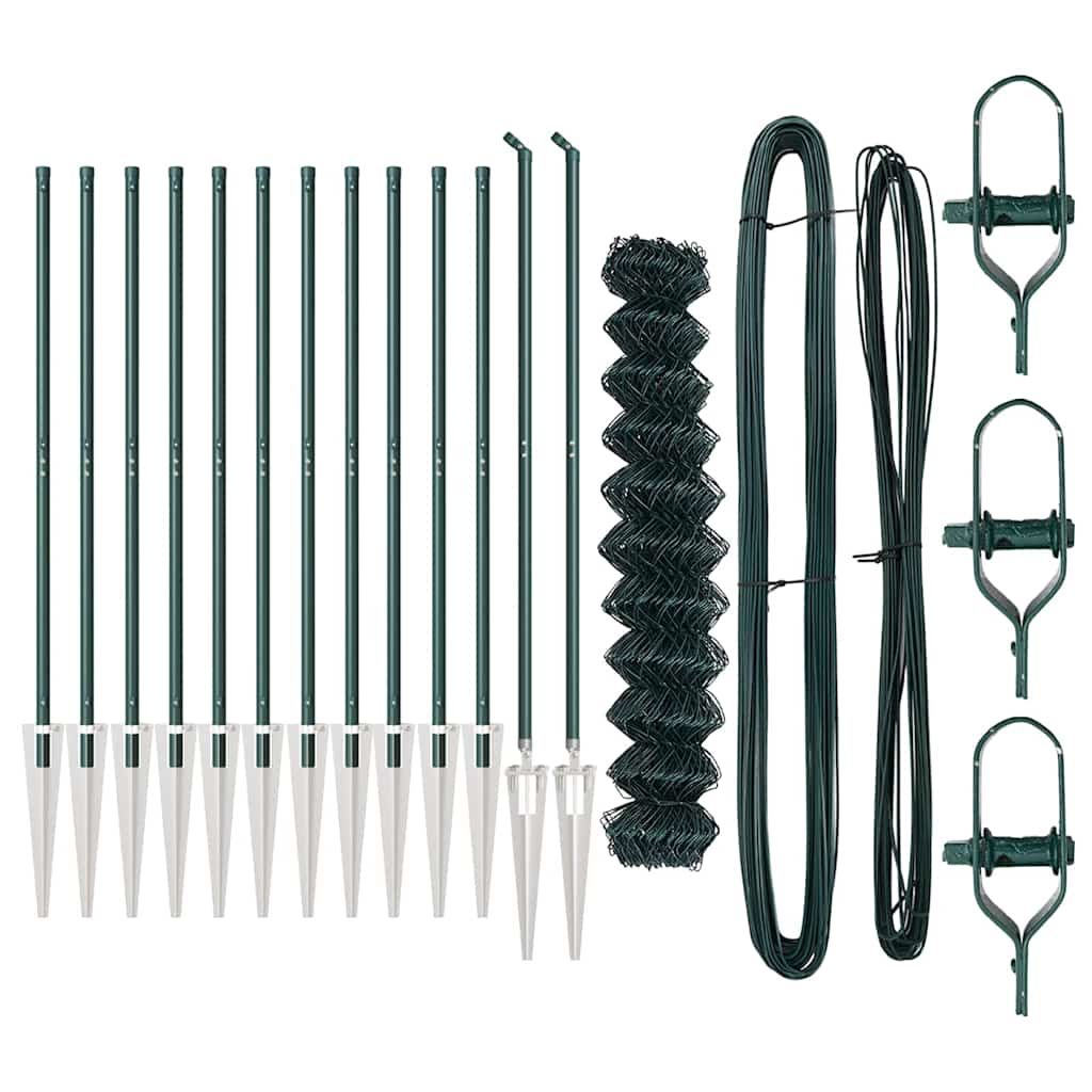 Zaunpfosten Grün 25 x 1,4 m (60 x 60 mm Gitter) Stahl und PVC