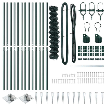 Zaunpfosten Grün 25 x 1,4 m (60 x 60 mm Gitter) Stahl und PVC