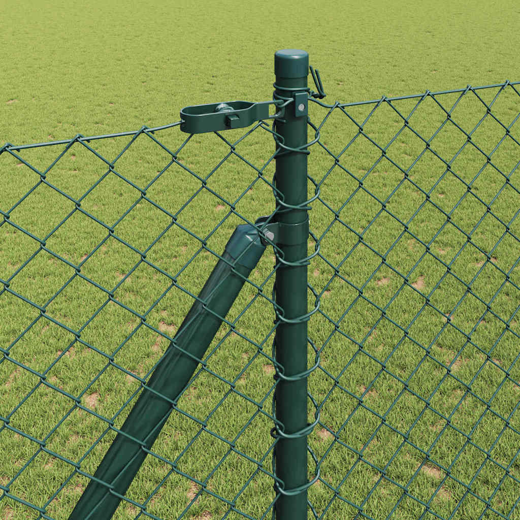 vidaXL Zaunpfosten Grün 1,5 x 25 m (60 x 60 mm Maschenweite) Stahl