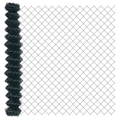 vidaXL Zaunpfosten Grün 25 x 1,6 m (60 x 60 mm Gewebe) Stahl und PVC