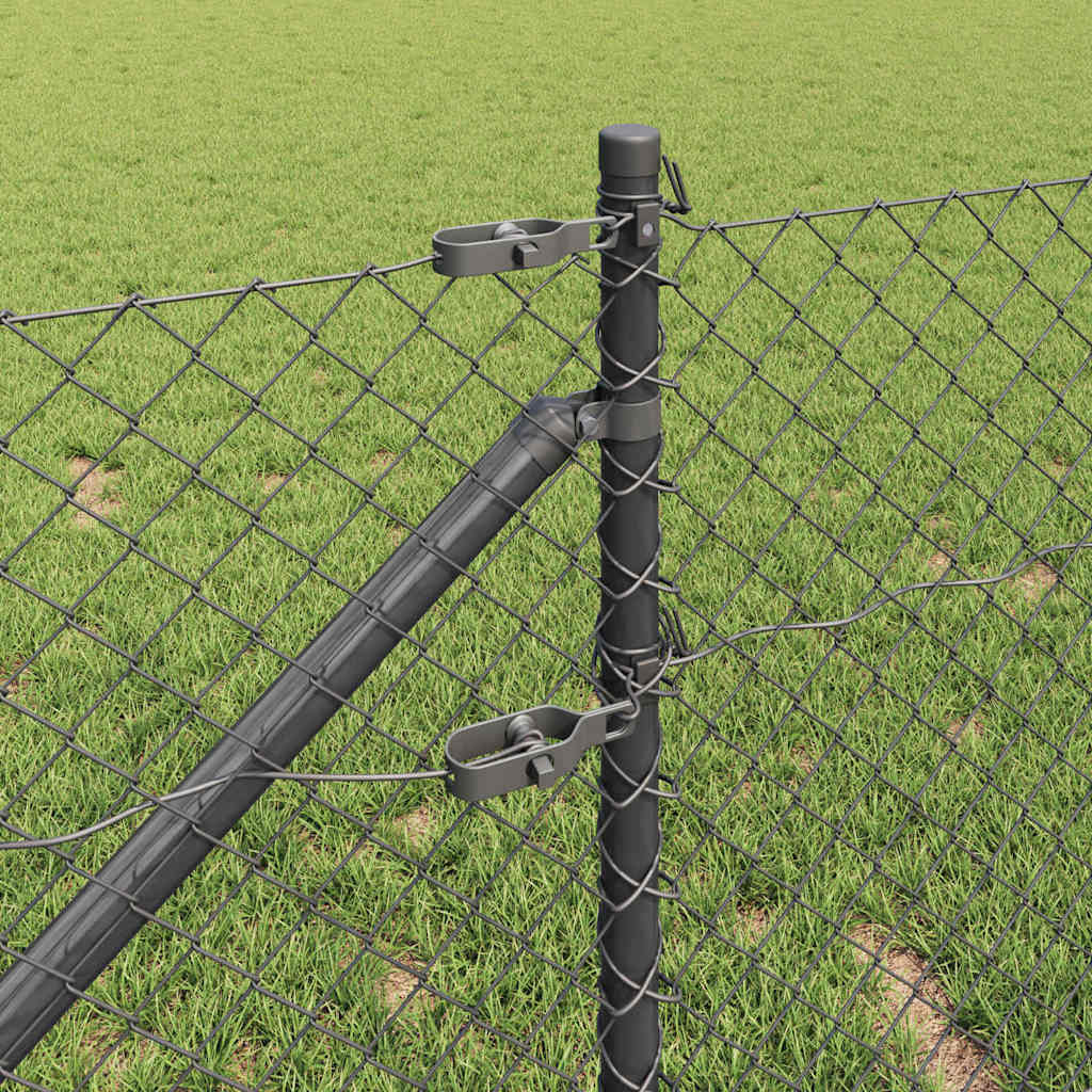 vidaXL Zaunpfosten Grau 10 x 0,4 m (40 x 40 mm Maschen) Stahl und PVC