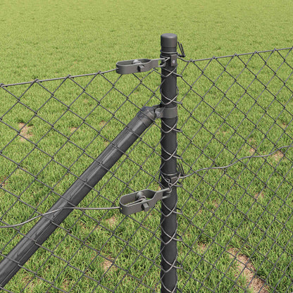 vidaXL Zaunpfosten Grau 10 x 0,4 m (40 x 40 mm Maschen) Stahl und PVC