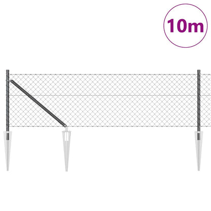 vidaXL Zaunpfosten Grau 10 x 0,4 m (40 x 40 mm Maschen) Stahl und PVC