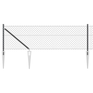 vidaXL Zaunpfosten Grau 10 x 0,8 m (40 x 40 mm Gitter) Stahl und PVC