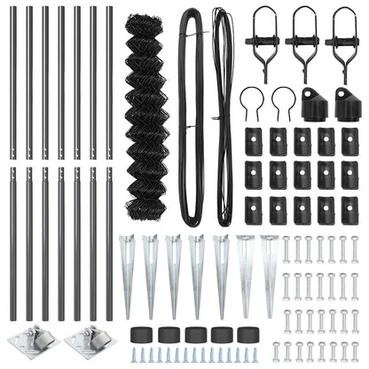 Zaunpfosten Grau 10 x 1,2 m (40 x 40 mm Maschenweite)