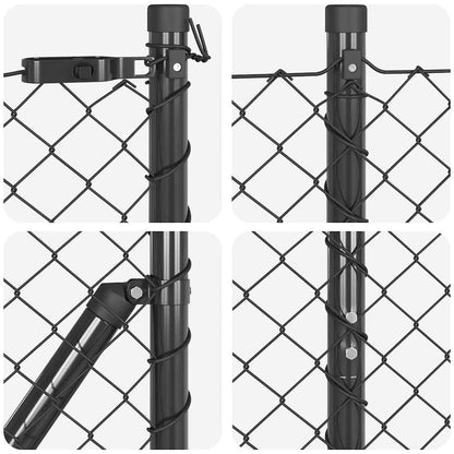 vidaXL Zaunpfosten Grau 10 x 1,6 m (40 x 40 mm Maschen) Stahl und PVC