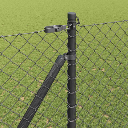 vidaXL Zaunpfosten Grau 10 x 1,6 m (40 x 40 mm Maschen) Stahl und PVC