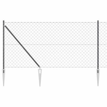 vidaXL Zaunpfosten Grau 10 x 1,4 m (60 x 60 mm Netz) Stahl und PVC