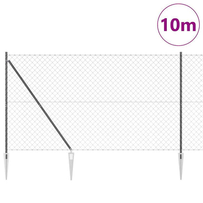 vidaXL Zaunpfosten Grau 10 x 1,5 m (60 x 60 mm Maschen) Stahl und PVC