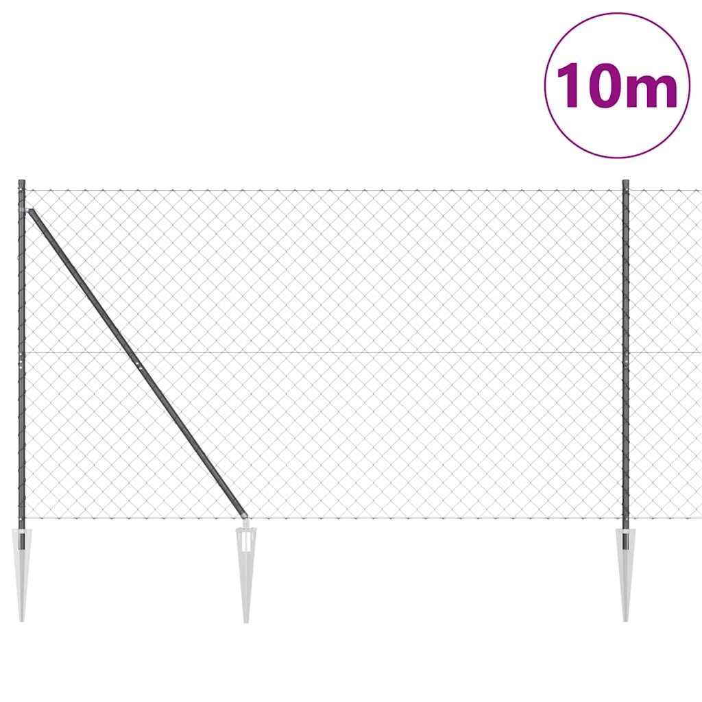 vidaXL Zaunpfosten Grau 10 x 1,6 m (60 x 60 mm Maschenweite)