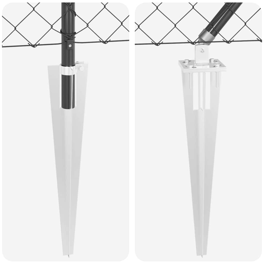 vidaXL Zaunpfosten Grau 25 x 0,6 m (60 x 60 mm Maschen) Stahl und PVC