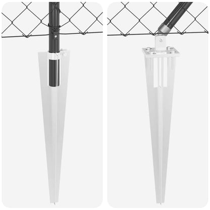 vidaXL Zaunpfosten Grau 25 x 0,6 m (60 x 60 mm Maschen) Stahl und PVC