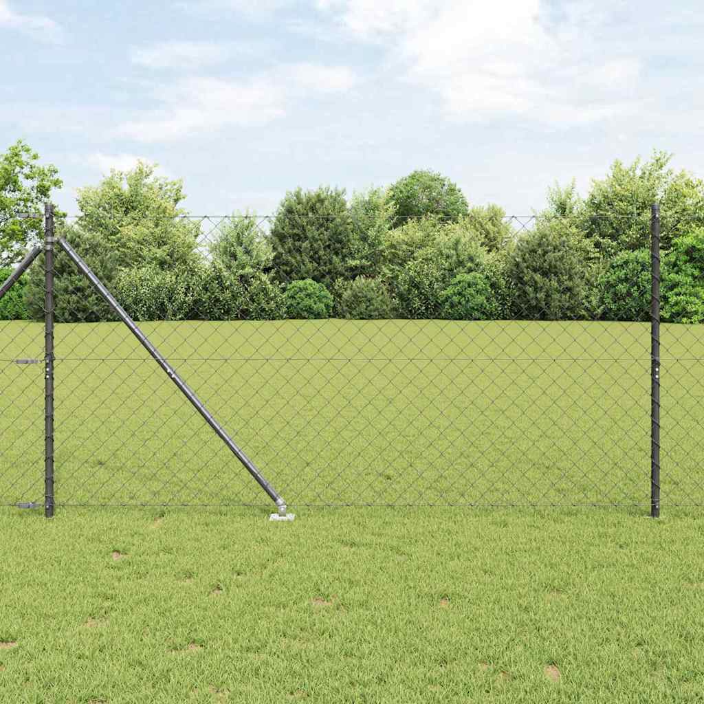 vidaXL Zaunpfosten Grau 25 x 1,4 m (60 x 60 mm Gitter) Stahl und PVC