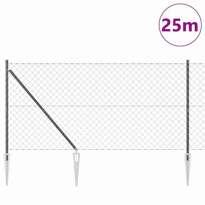 vidaXL Zaunpfosten Grau 25 x 1,4 m (60 x 60 mm Gitter) Stahl und PVC