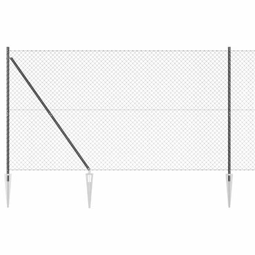 vidaXL Zaunpfosten Grau 25 x 1,5 m (60 x 60 mm Maschen) Stahl