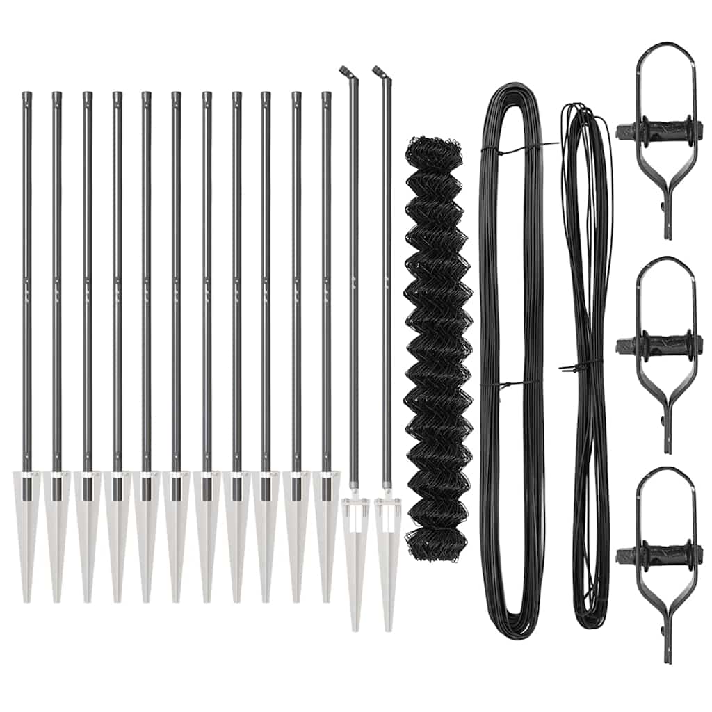 Zaunpfosten Grau 25 x 1,5 m (60 x 60 mm Maschen) Stahl