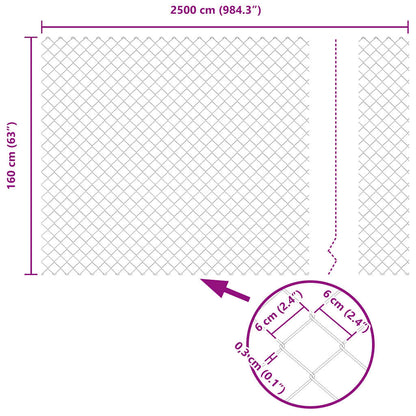 vidaXL Zaunpfosten Grau 25 x 1,6 m (60 x 60 mm Gewebe) Stahl und PVC