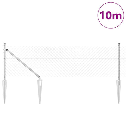 vidaXL Zaunpfosten Silber 10 x 0,6 m (40 x 40 mm Maschen) Stahl