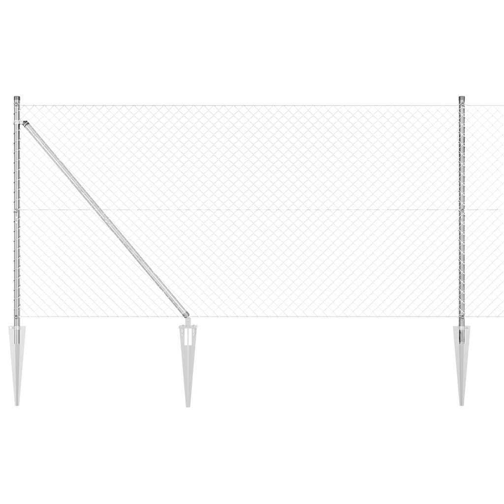 vidaXL Zaunpfosten Silber 10 x 1,2 m (40 x 40 mm Maschenweite) Stahl