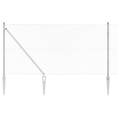 vidaXL Zaunpfosten Silber 10 x 1,2 m (40 x 40 mm Maschenweite) Stahl
