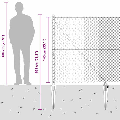 vidaXL Zaunpfosten Silber 10 x 1,4 m (40 x 40 mm Maschen) Stahl