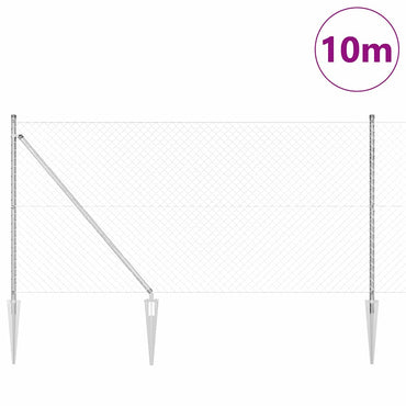 vidaXL Zaunpfosten Silber 10 x 1,4 m (40 x 40 mm Maschen) Stahl