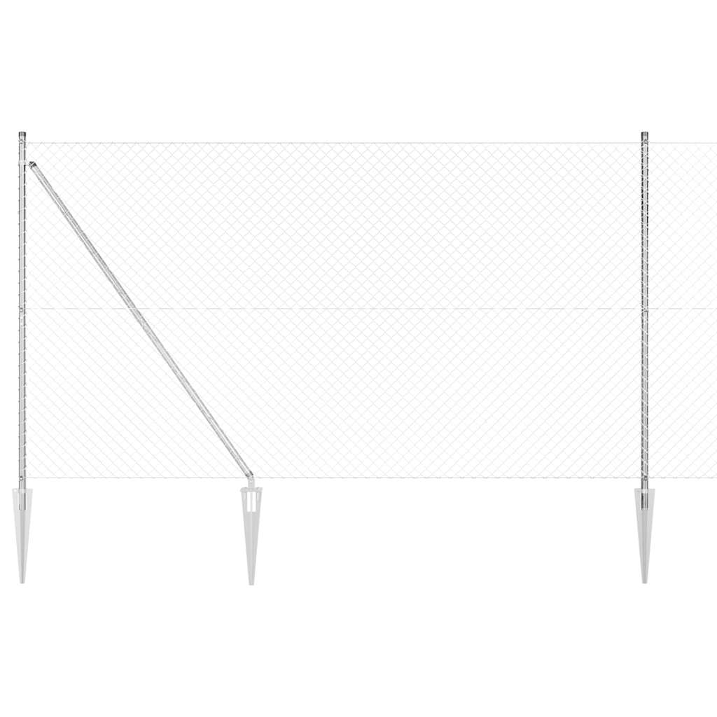vidaXL Zaunpfosten Silber 10 x 1,5 m (40 x 40 mm Maschen) Stahl
