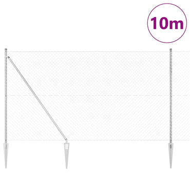 vidaXL Zaunpfosten Silber 10 x 1,6 m (40 x 40 mm Maschen) Stahl