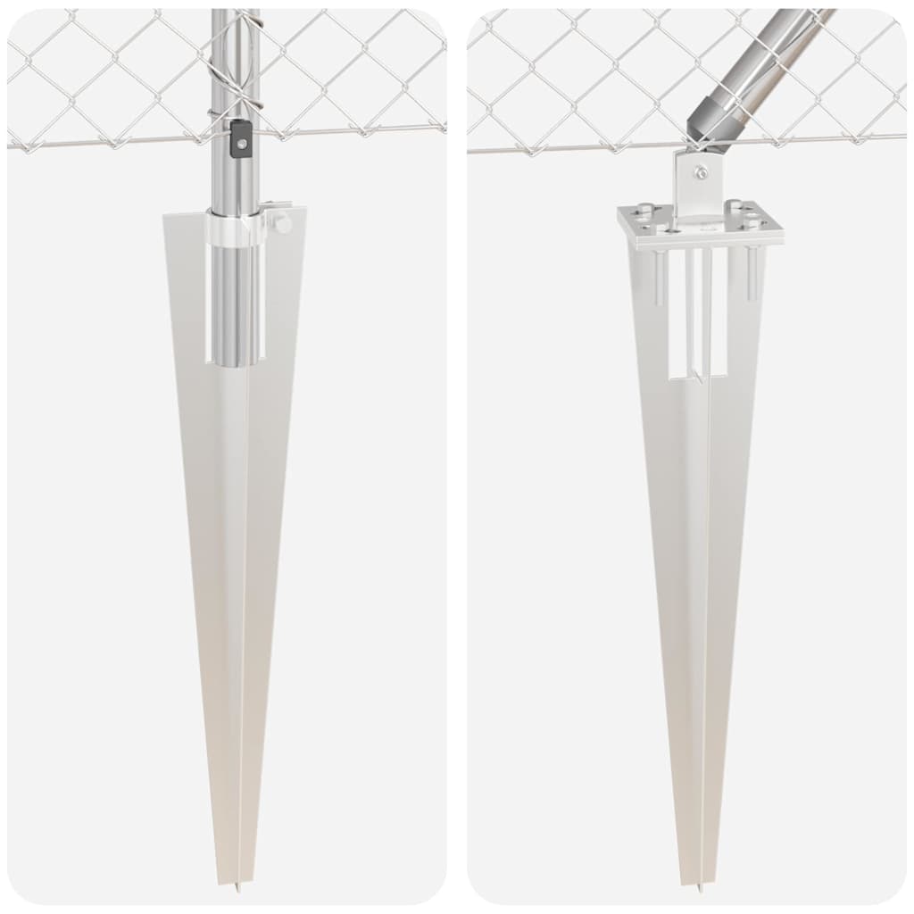 Zaunpfosten Silber 10 x 0,4 m (60 x 60 mm Maschen) Stahl