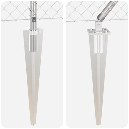 Zaunpfosten Silber 10 x 1 m (60 x 60 mm Maschen) Stahl