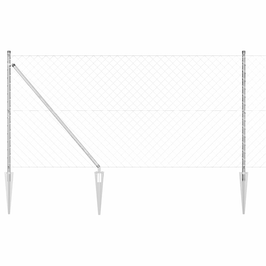 vidaXL Zaunpfosten Silber 10 x 1,2 m (60 x 60 mm Gitter) Stahl