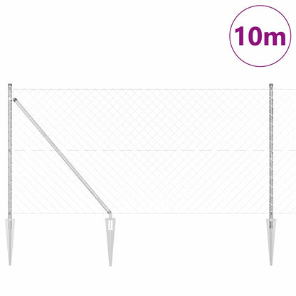 vidaXL Zaunpfosten Silber 10 x 1,2 m (60 x 60 mm Gitter) Stahl
