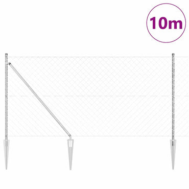 vidaXL Zaunpfosten Silber 10 x 1,4 m (60 x 60 mm Netz) Stahl