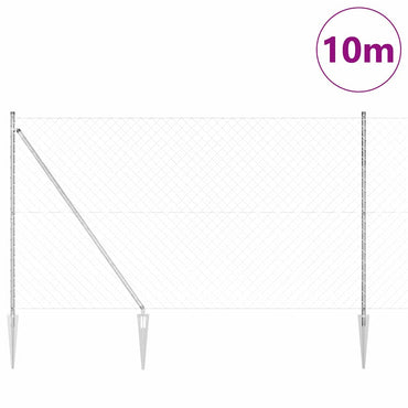vidaXL Zaunpfosten Silber 10 x 1,5 m (60 x 60 mm Maschen) Stahl