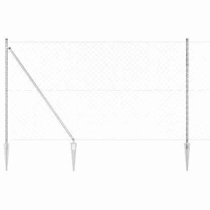 vidaXL Zaunpfosten Silber 10 x 1,6 m (60 x 60 mm Maschenweite) Stahl