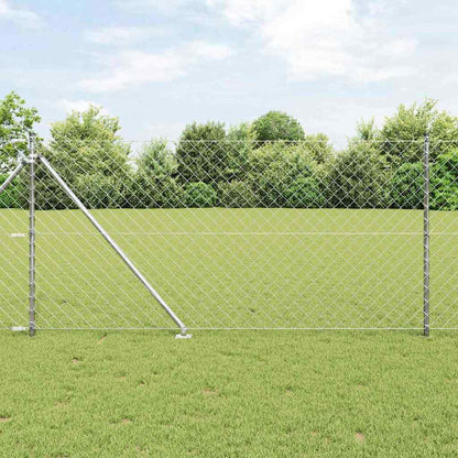 vidaXL Zaunpfosten Silber 25 x 1 m (60 x 60 mm Maschen) Stahl