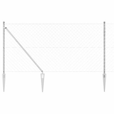 vidaXL Zaunpfosten Silber 25 x 1 m (60 x 60 mm Maschen) Stahl