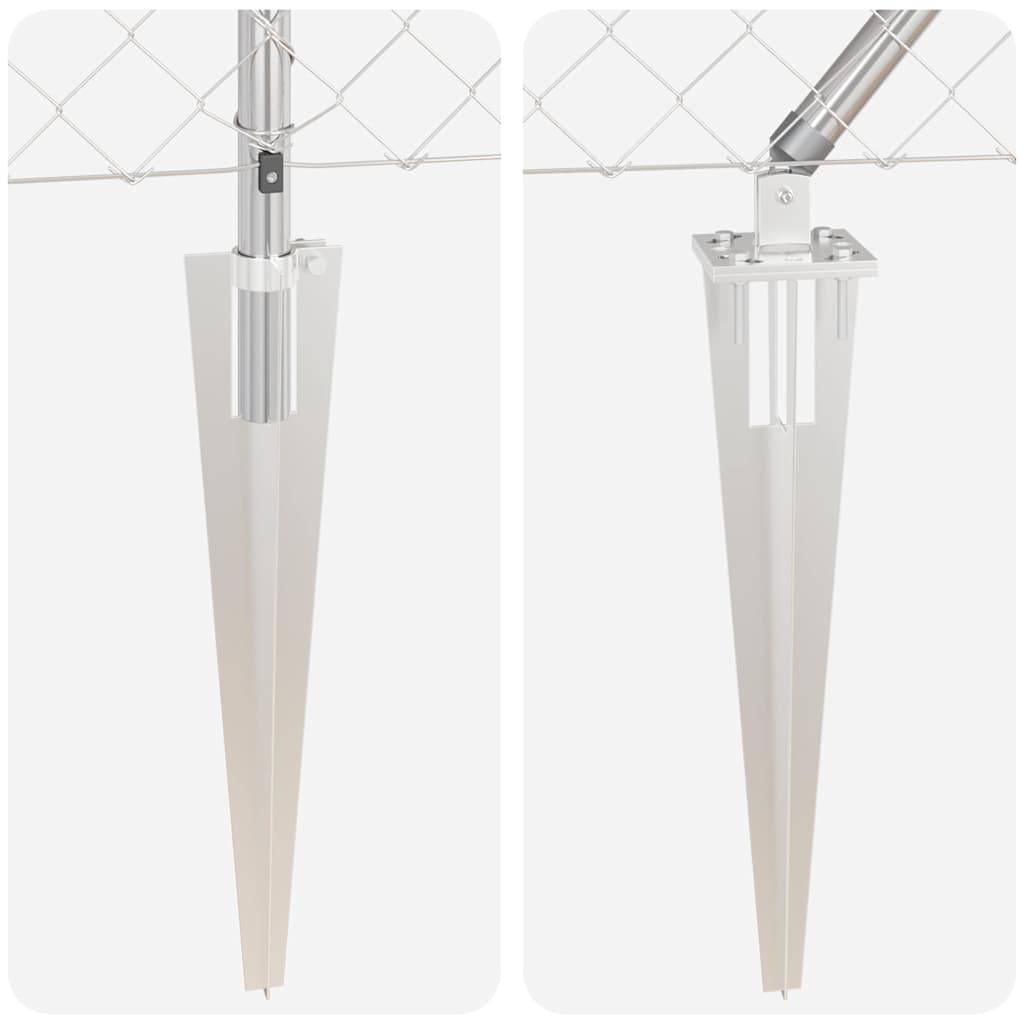 Zaunpfosten Silber 25 x 1,2 m (60 x 60 mm Netz) Stahl