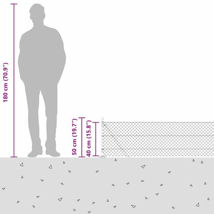 vidaXL Zaunpfosten Grün 10 x 0,4 m (40 x 40 mm Maschen) Stahl und PVC