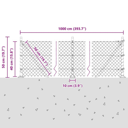 vidaXL Zaunpfosten Grün 10 x 0,4 m (40 x 40 mm Maschen) Stahl und PVC