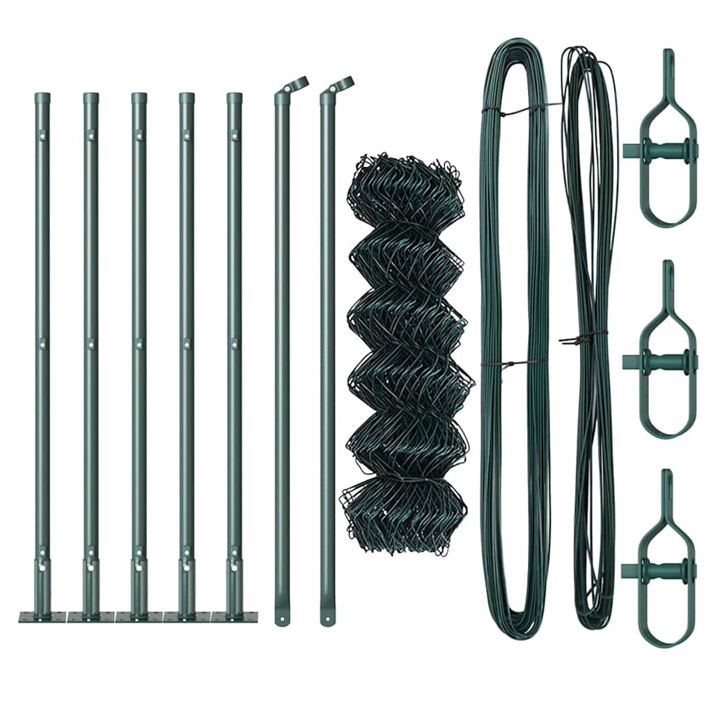 Zaunpfosten Grün 10 x 0,6 m (40 x 40 mm Maschen) Stahl und PVC