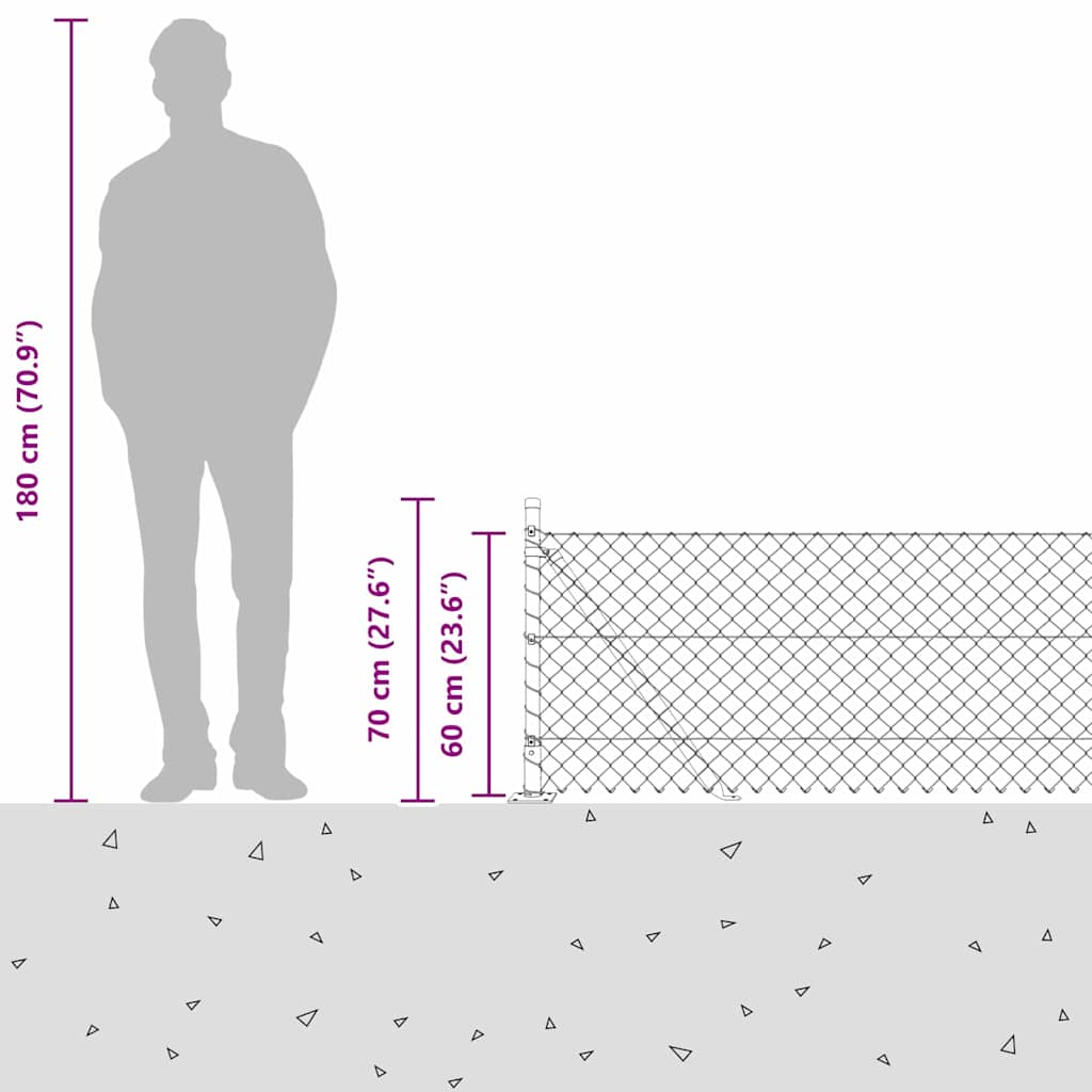 Zaunpfosten Grün 10 x 0,6 m (40 x 40 mm Maschen) Stahl und PVC