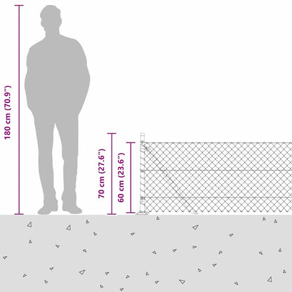 Zaunpfosten Grün 10 x 0,6 m (40 x 40 mm Maschen) Stahl und PVC