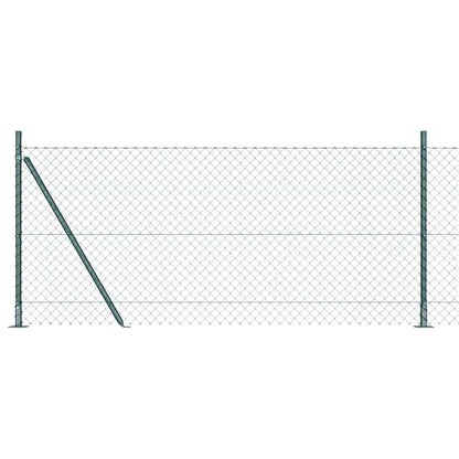 vidaXL Zaunpfosten Grün 10 x 0,8 m (40 x 40 mm Gitter) Stahl und PVC