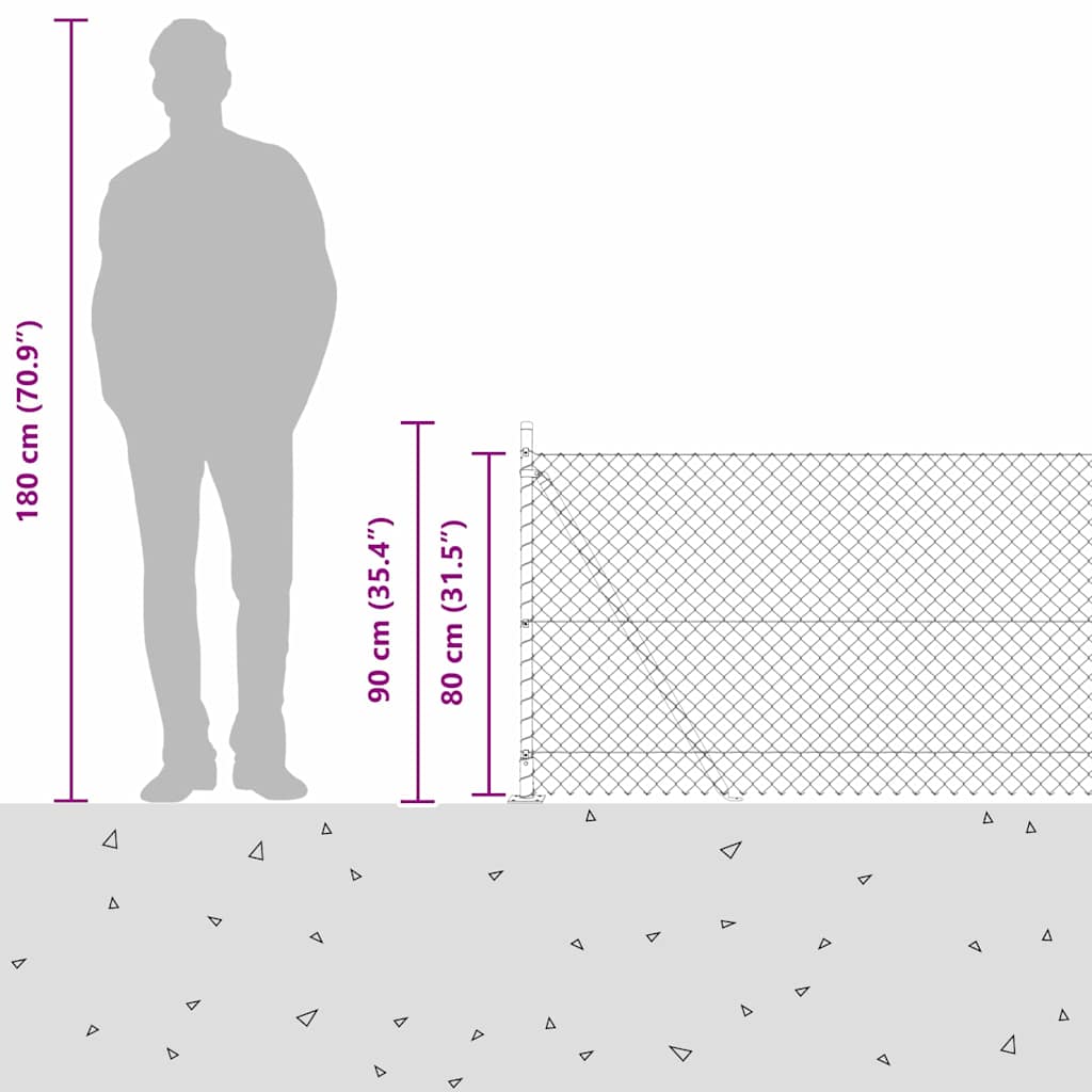 vidaXL Zaunpfosten Grün 10 x 0,8 m (40 x 40 mm Gitter) Stahl und PVC
