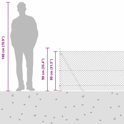 vidaXL Zaunpfosten Grün 10 x 0,8 m (40 x 40 mm Gitter) Stahl und PVC