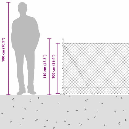 vidaXL Zaunpfosten Grün 10 x 1 m (40 x 40 mm Maschen) Stahl und PVC